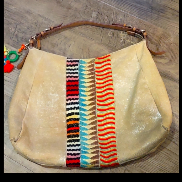 Anthropologie Jasper and Jeera gold and metallic colorful embroidered purse - Picture 12 of 16